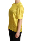 Dolce & Gabbana Elegant Silk Short Sleeve Blouse Top - Yellow