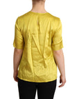 Dolce & Gabbana Elegant Silk Short Sleeve Blouse Top - Yellow