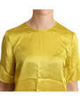 Dolce & Gabbana Elegant Silk Short Sleeve Blouse Top - Yellow
