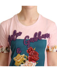 Dolce & Gabbana Elegant Floral Rose Applique T-Shirt