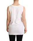 Dolce & Gabbana Crystal Embellished Heart White Sleeveless Tee
