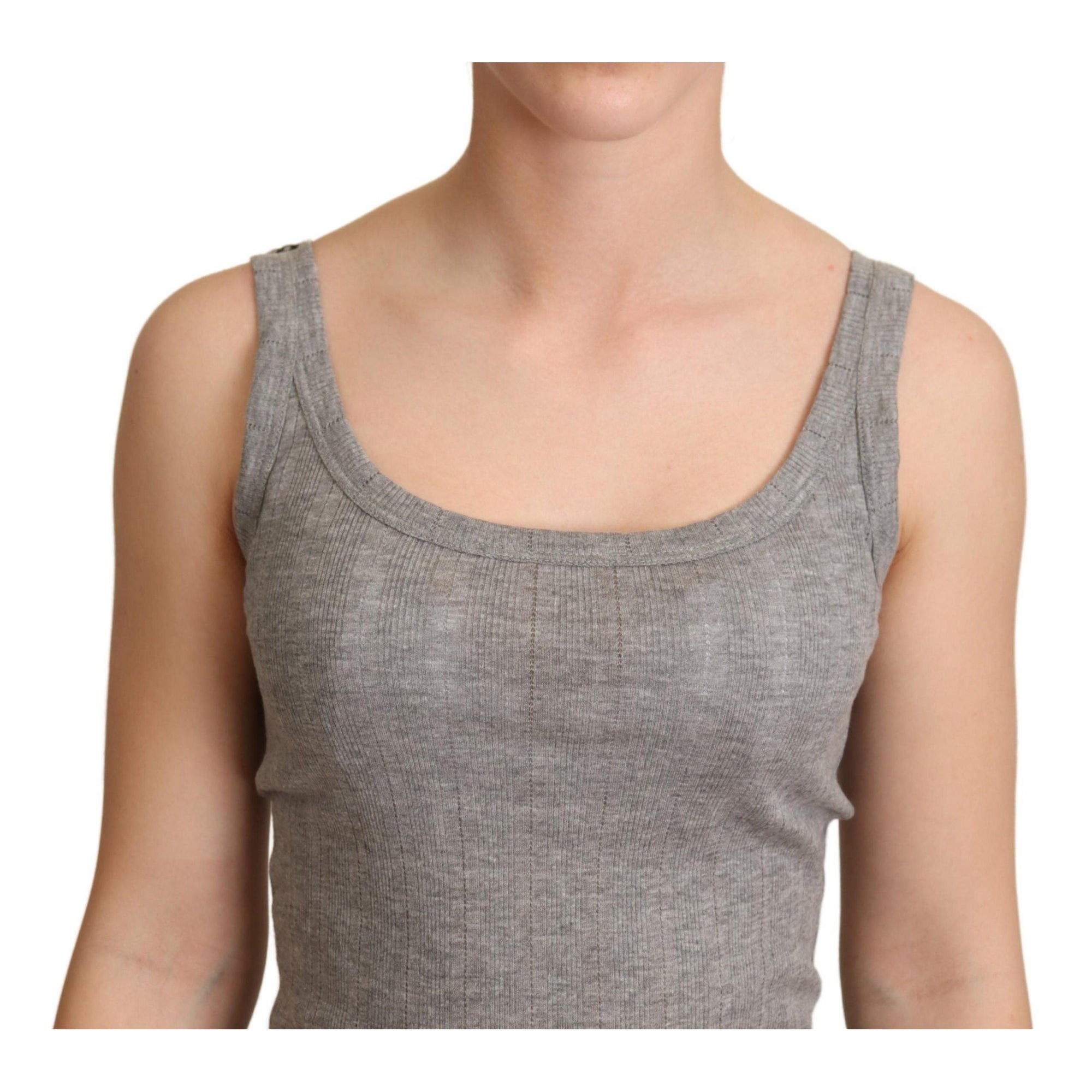 Dolce & Gabbana Elegant Sleeveless Gray Tank Top