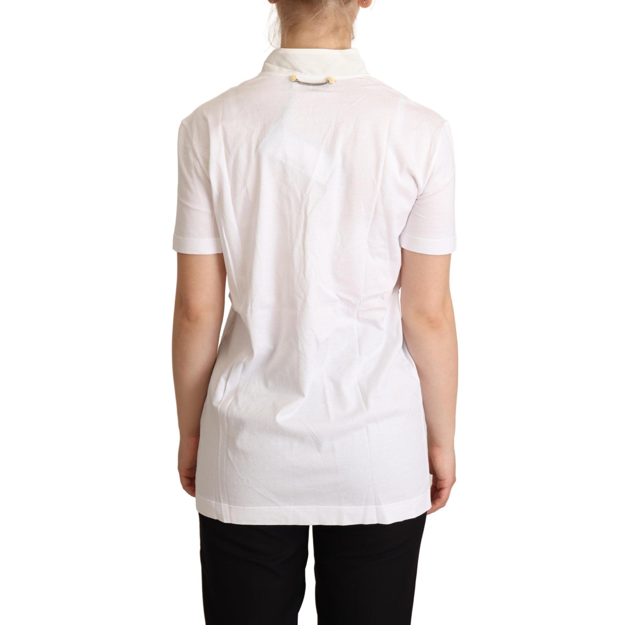 Dolce & Gabbana Chic White Love Motif Silk-Blend Tee