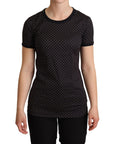 Dolce & Gabbana Polka Dotted Black Short Sleeve Crewneck Top
