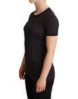 Dolce & Gabbana Polka Dotted Black Short Sleeve Crewneck Top