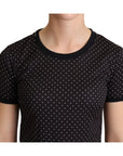 Dolce & Gabbana Polka Dotted Black Short Sleeve Crewneck Top