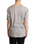Dolce & Gabbana Elegant Gray V-Neck Cotton Tee