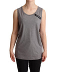 Dolce & Gabbana Elegant Gray Cotton Jersey Sleeveless Tank