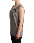 Dolce & Gabbana Elegant Gray Cotton Jersey Sleeveless Tank