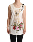 Dolce & Gabbana Chic Canine Floral Sleeveless Tank