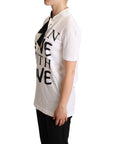 Dolce & Gabbana Chic Love Slogan Silk Cotton Tee