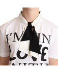 Dolce & Gabbana Chic Love Slogan Silk Cotton Tee