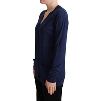 Dolce & Gabbana Elegant Virgin Wool Blue Cardigan