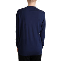 Dolce & Gabbana Elegant Virgin Wool Blue Cardigan