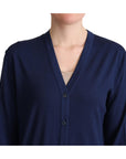 Dolce & Gabbana Elegant Virgin Wool Blue Cardigan