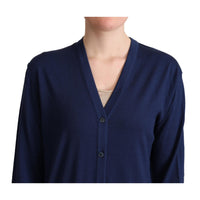 Dolce & Gabbana Elegant Virgin Wool Blue Cardigan