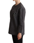 Dolce & Gabbana Chic Gray Embroidered Cotton Sweater