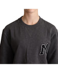 Dolce & Gabbana Chic Gray Embroidered Cotton Sweater