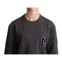 Dolce & Gabbana Chic Gray Embroidered Cotton Sweater