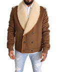 Dolce & Gabbana Elegant Double Breasted Shearling Jacket