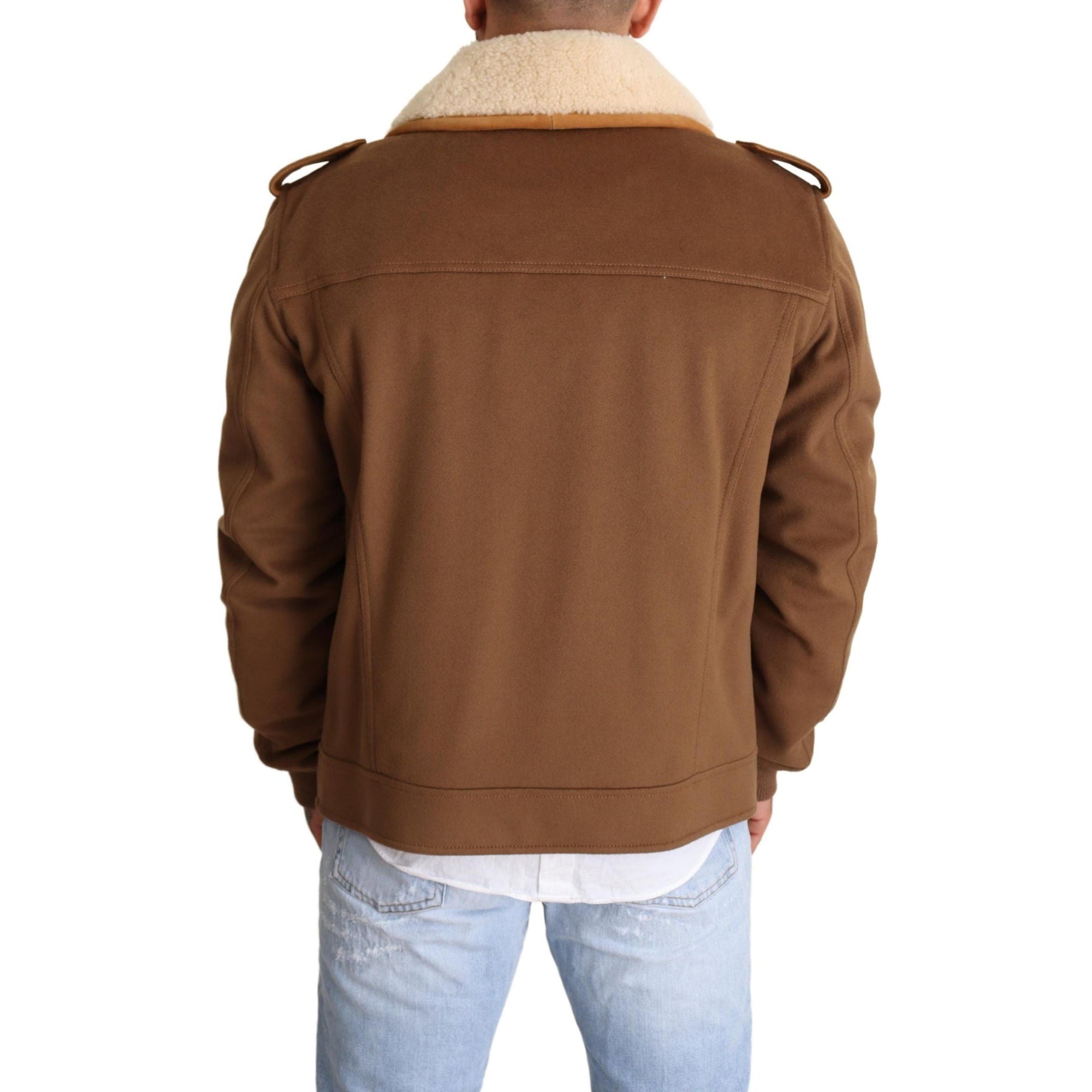 Dolce & Gabbana Elegant Double Breasted Shearling Jacket