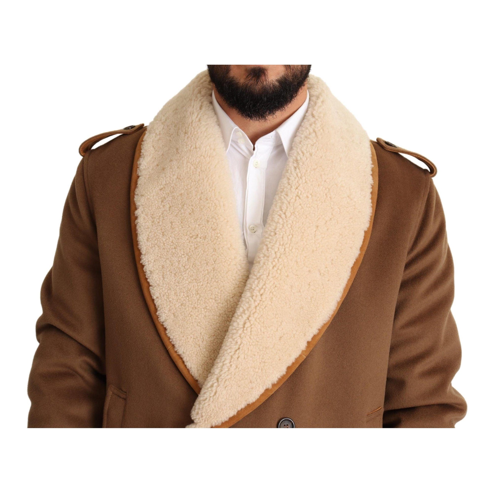 Dolce & Gabbana Elegant Double Breasted Shearling Jacket
