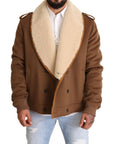Dolce & Gabbana Elegant Double Breasted Shearling Jacket