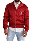 Dolce & Gabbana Sumptuous Silk Red Bomber Jacket