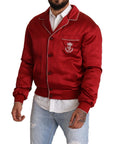 Dolce & Gabbana Sumptuous Silk Red Bomber Jacket