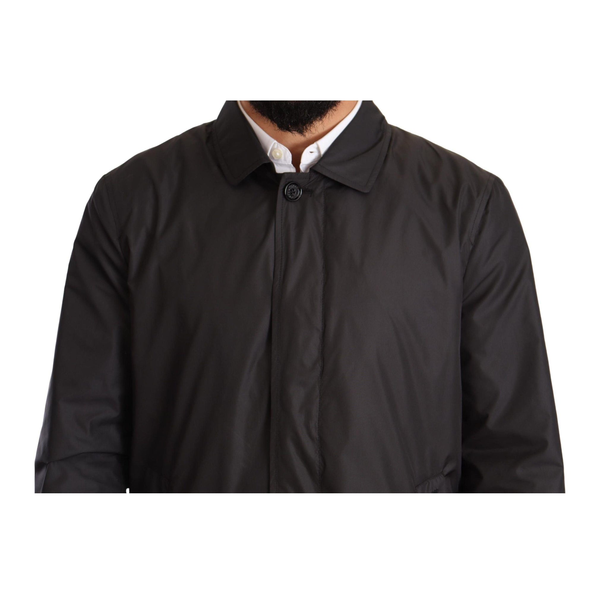 Dolce & Gabbana Elegant Black Trench Coat for Sophisticated Men