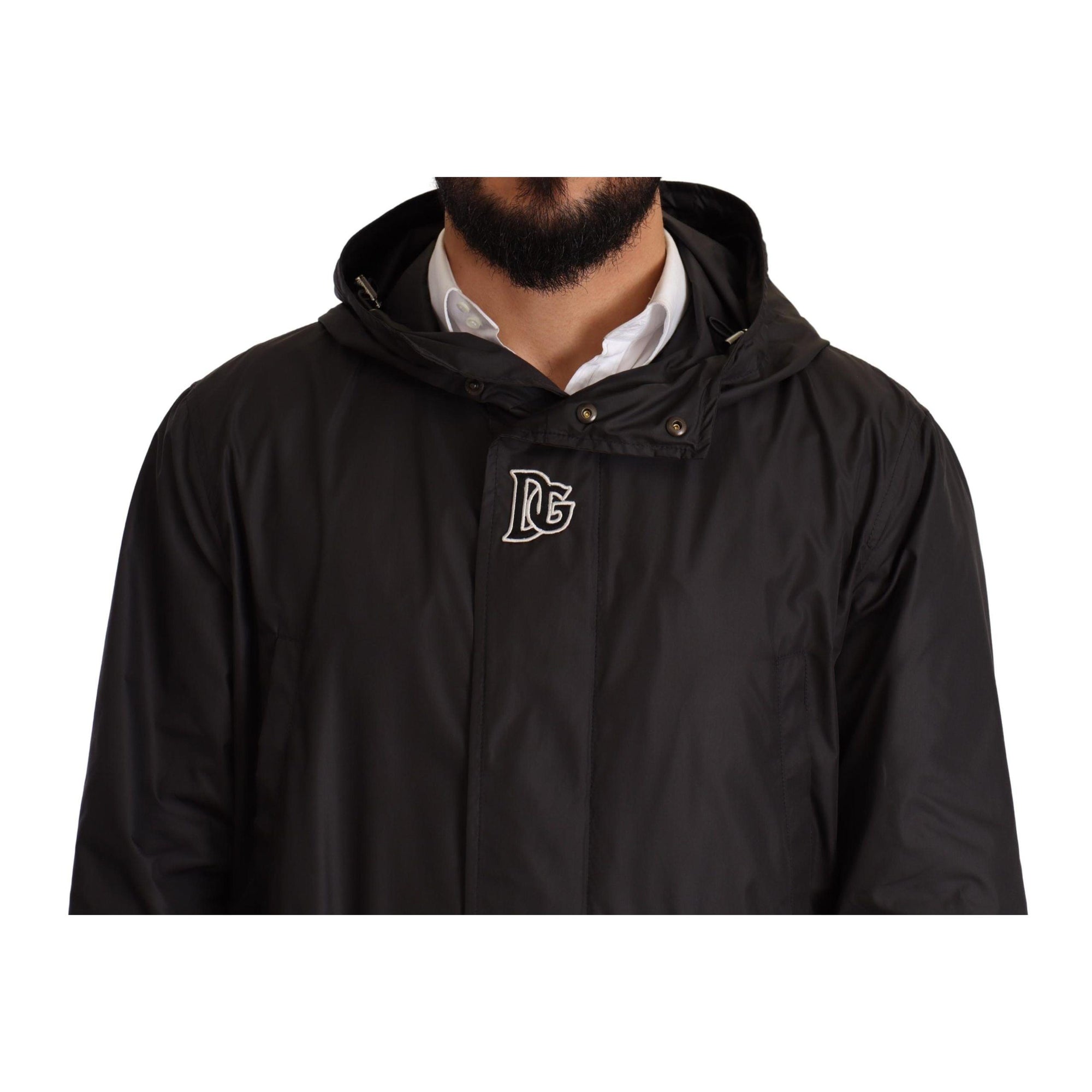 Dolce & Gabbana Elegant Black Hooded Blouson Jacket
