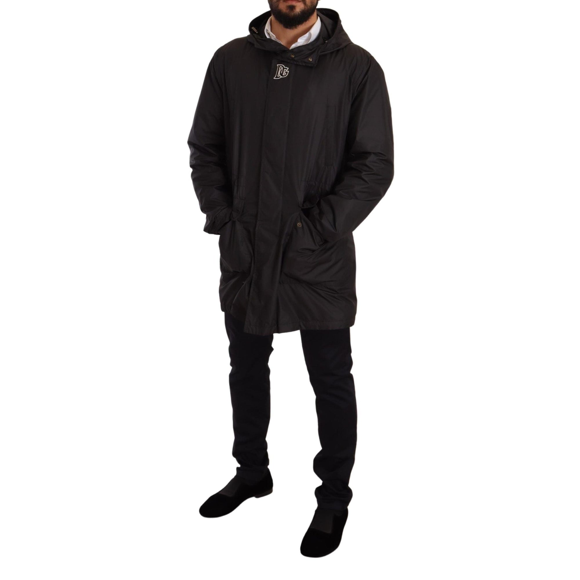 Dolce & Gabbana Elegant Black Hooded Blouson Jacket
