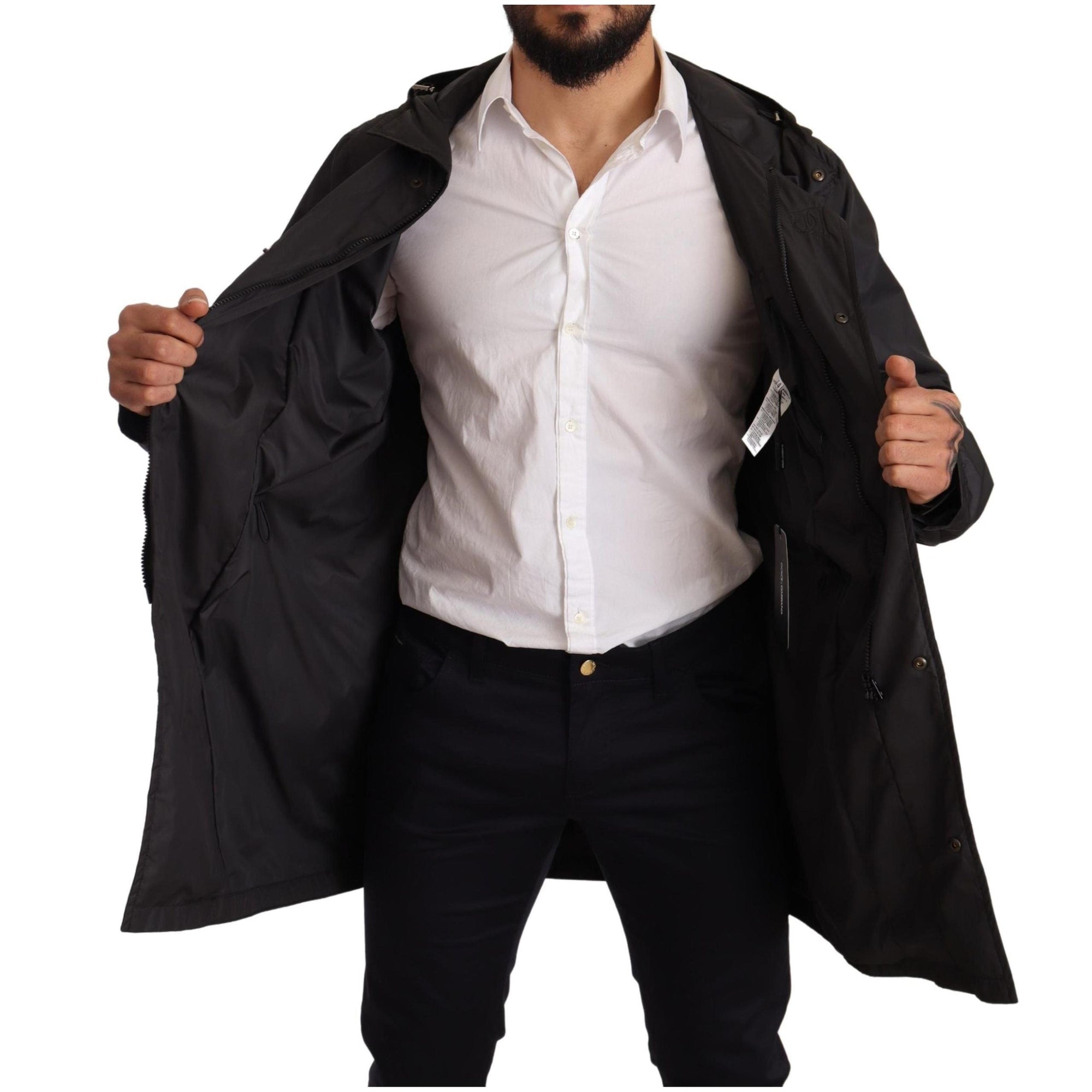 Dolce & Gabbana Elegant Black Hooded Blouson Jacket