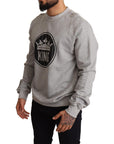 Dolce & Gabbana Regal Crown Cotton Sweater - Sophisticated Gray