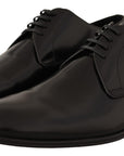 Dolce & Gabbana Elegant Black Leather Derby Shoes