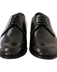 Dolce & Gabbana Elegant Black Leather Derby Shoes