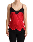 Dolce & Gabbana Enchanting Red Silk Blend Lace Camisole