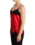 Dolce & Gabbana Enchanting Red Silk Blend Lace Camisole