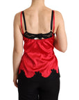 Dolce & Gabbana Enchanting Red Silk Blend Lace Camisole