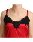 Dolce & Gabbana Enchanting Red Silk Blend Lace Camisole