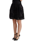 Dolce & Gabbana Elegant Black Floral Brocade Silk Shorts