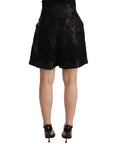 Dolce & Gabbana Elegant Black Floral Brocade Silk Shorts