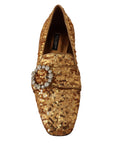 Dolce & Gabbana Elegant Gold Sequin Crystal Flats
