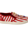 Dolce & Gabbana Stripe Print Studded Loafers