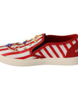 Dolce & Gabbana Stripe Print Studded Loafers
