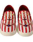 Dolce & Gabbana Stripe Print Studded Loafers