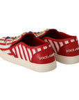 Dolce & Gabbana Stripe Print Studded Loafers