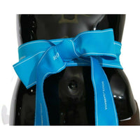 Dolce & Gabbana Elegant Bow Snap Blue Waist Belt