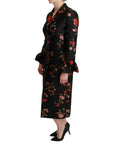Dolce & Gabbana Elegant Floral Embroidered Trench Coat