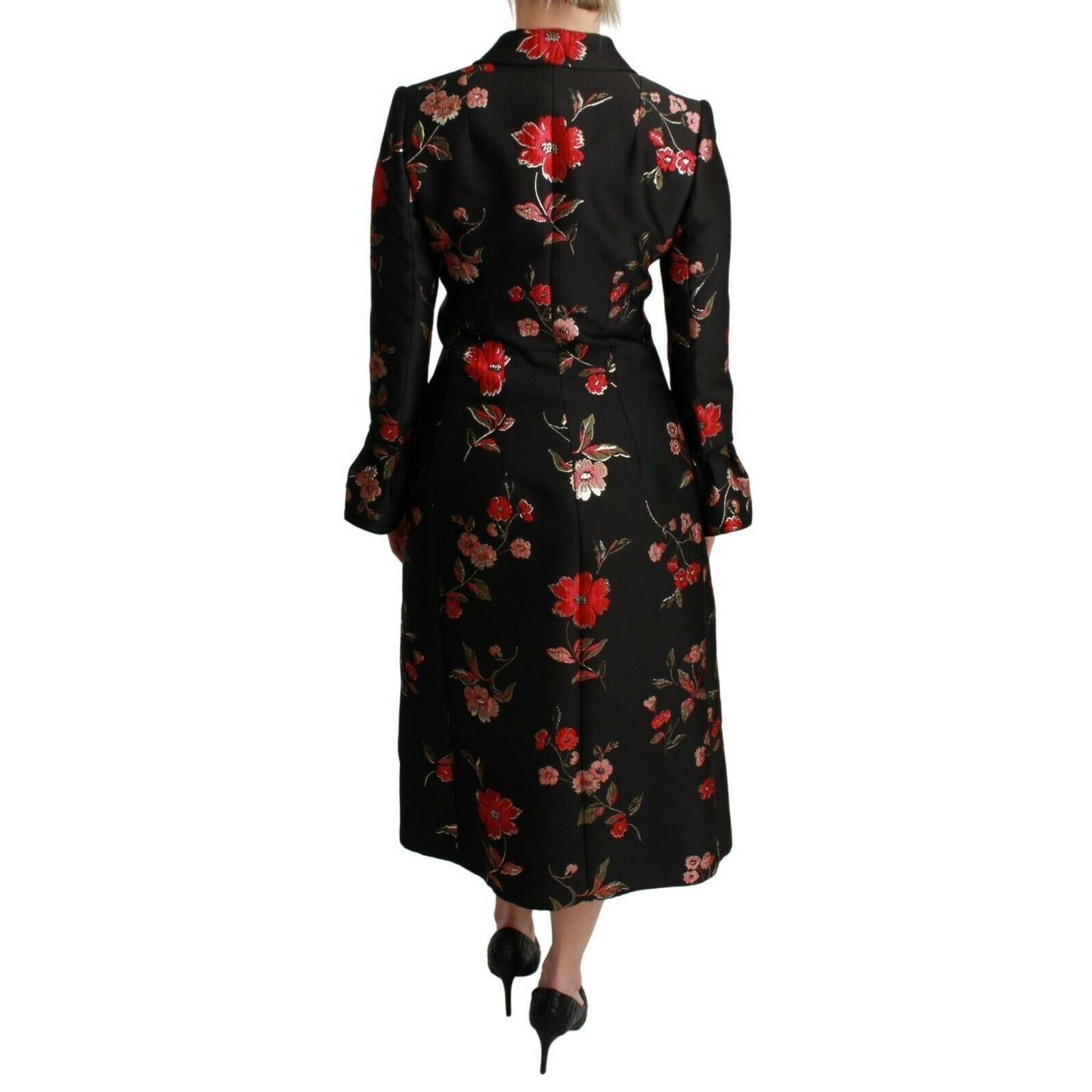 Dolce & Gabbana Elegant Floral Embroidered Trench Coat